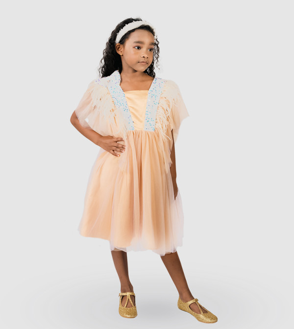 Sequin Detail Square Neck Dress