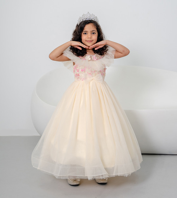 Floral Embroidered Party Gown