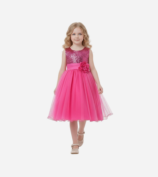 Sequined Fit and Flare Party Dress