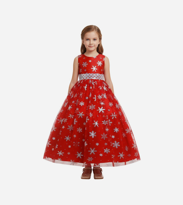 Snow Flakes Long Maxi Dress