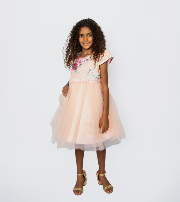 Floral Printed Fit and Flare Tutu Dress