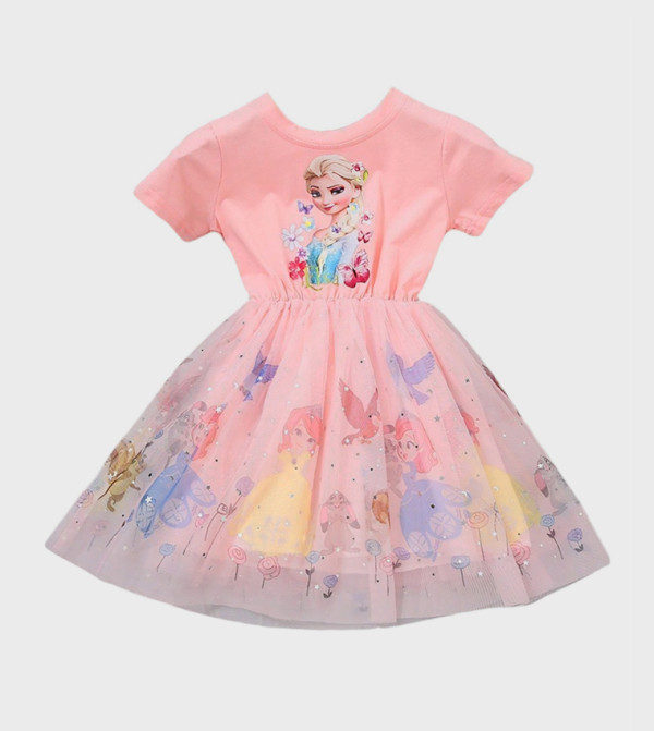 Elsa Printed Tulle Fit and Flared Dress