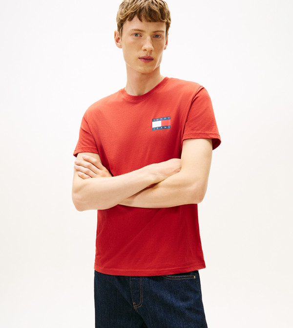 Flag Printed Crew Neck T-Shirt