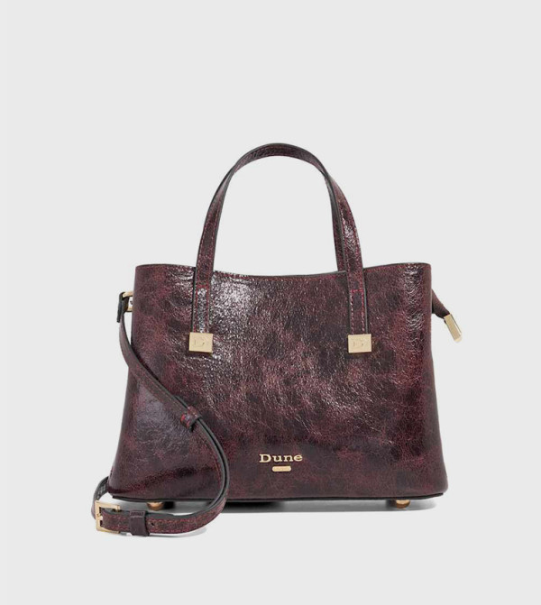 Buy Dune London DOMINANTLY Textured Satchel Bag In Burgundy Buy Dune London DOMINANTLY Textured Satchel Bag In Burgundy
