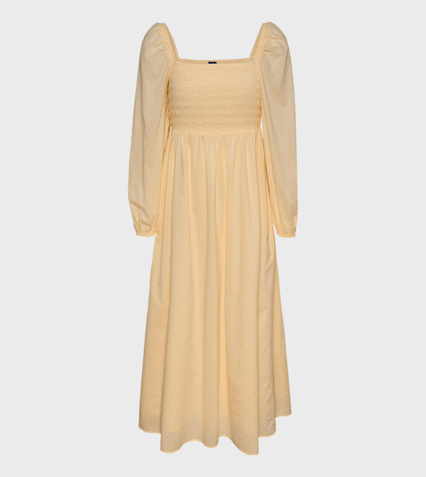 Smocked Cotton Midi Dress