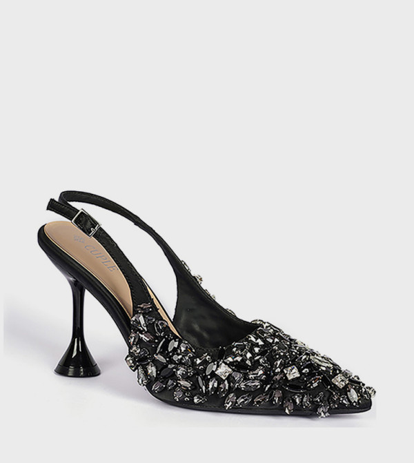 Embellished Slingback Heel Pumps