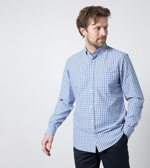 Mini Check Long Sleeves Casual Shirt