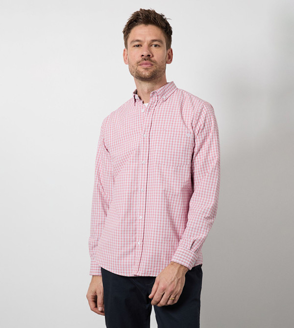 Plaid Button-Down Collar Long Sleeves Shirt