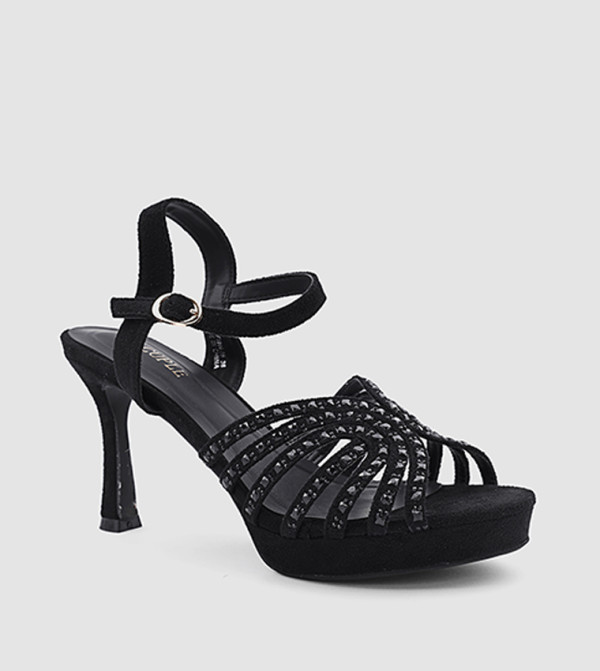 Embellished Platform Heel Sandals