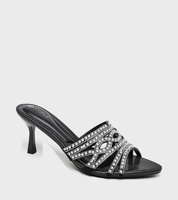 Embellished Open Toe Heeled Sandals