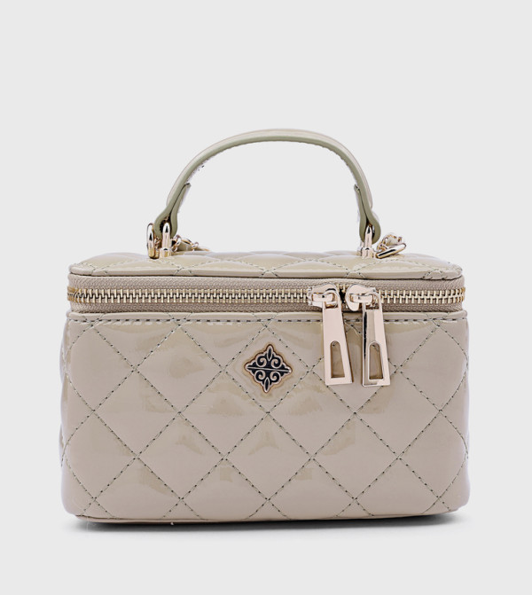 Quilted Top Handle Bag with Crossbody Strap