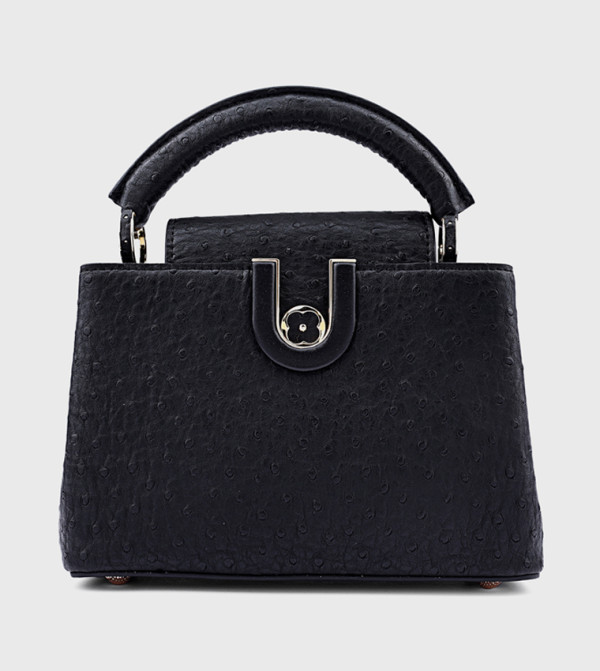 Textured Top Handle Bag with Crossbody Strap
