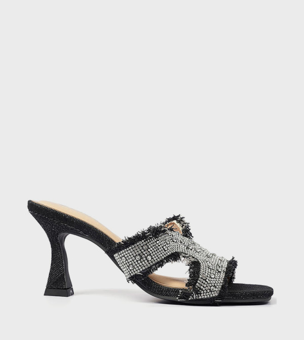 Embellished Open Toe Heeled Sandals