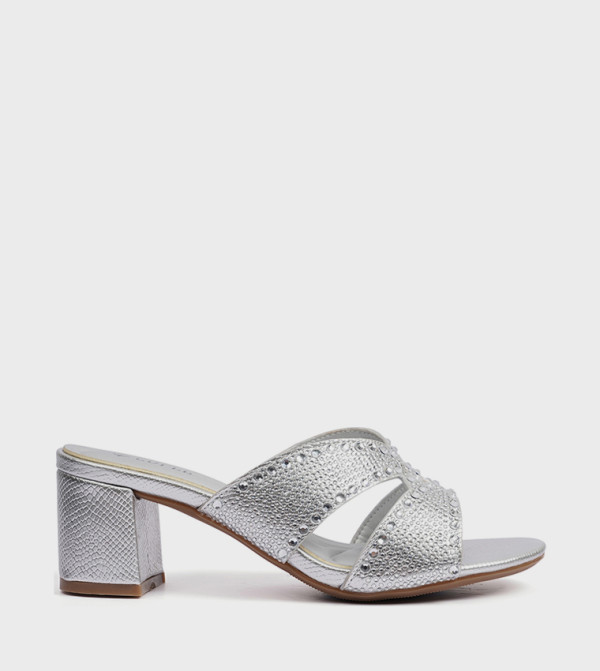 Embellished Open Toe Heeled Sandals