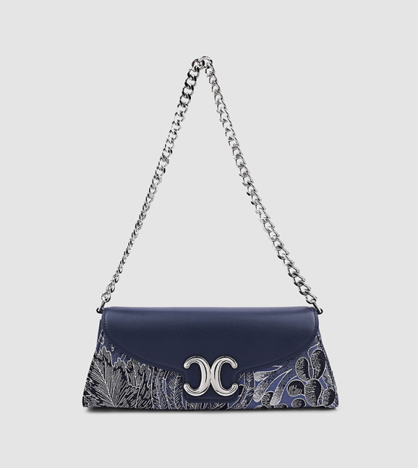 Patterned Flap Shoulder Bag