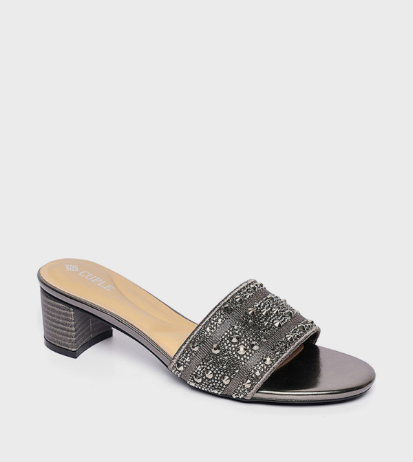 Embellished Open Toe Heeled Sandals