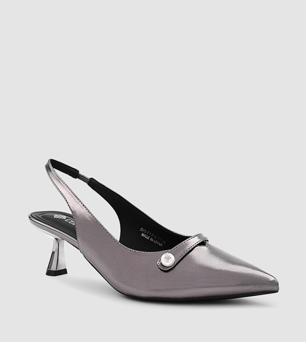 Metallic Slingback Pumps
