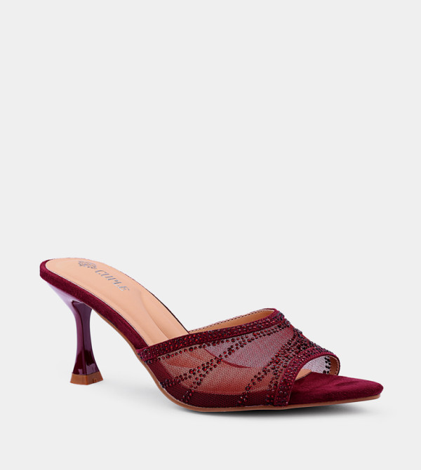 Embellished Peep Toe Heel Sandals