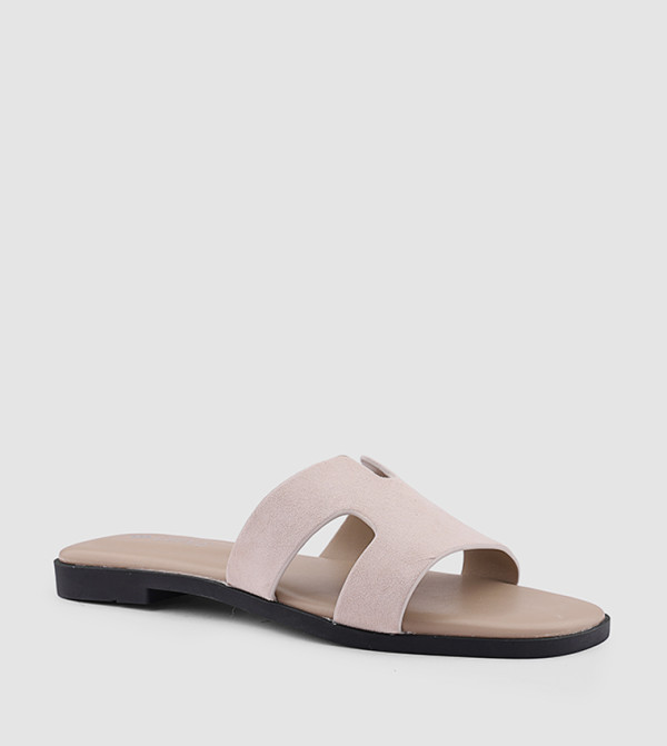 Solid Open Toe Flat Sandals