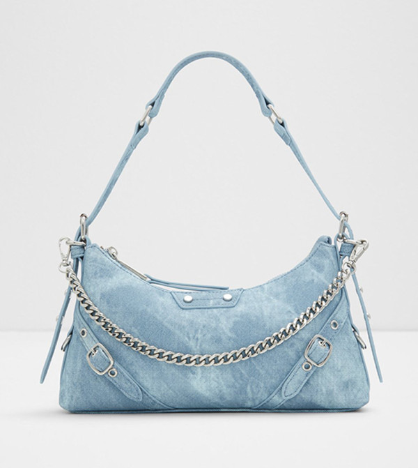 FARALAELIAX Faded Denim Shoulder Bag