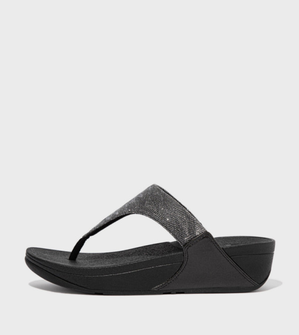 LULU GLITZ Toe-Post Embellished Comfort Sandals