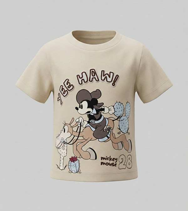 Mickey Mouse Printed Short Sleeves T-Shirt