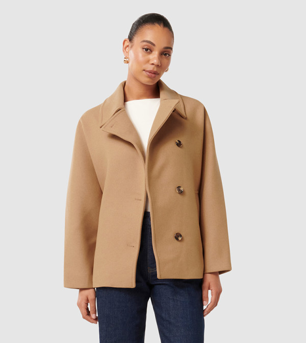 FN SUZIE Solid Long Sleeves Coat