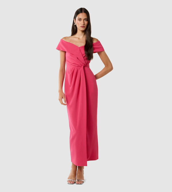 FN RENEE Off Shoulder Midi Party Dress