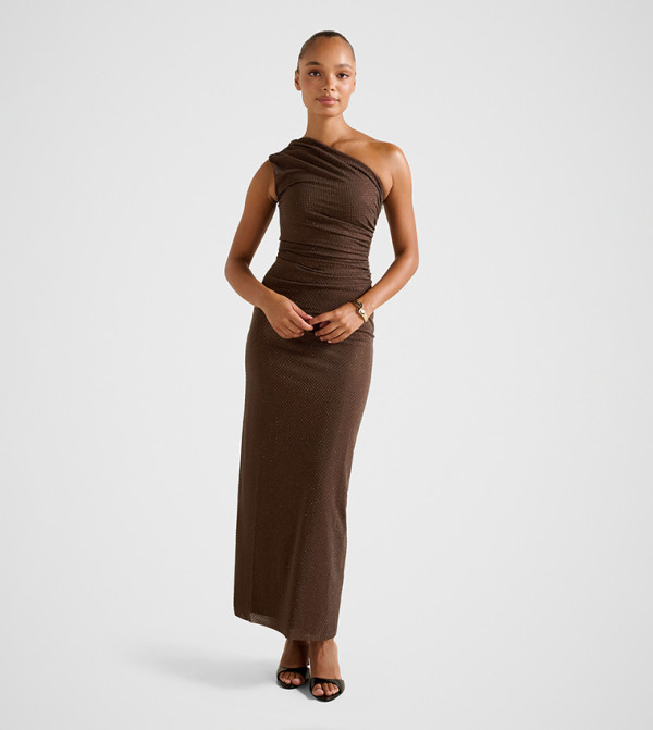 AUDRINA One Shoulder Heatseal Maxi Dress