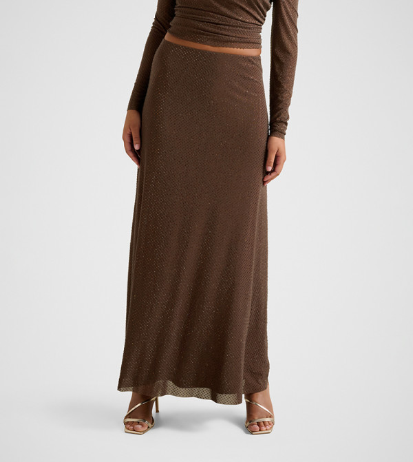 FN SIDNEY Heatseal Mesh Maxi Skirt
