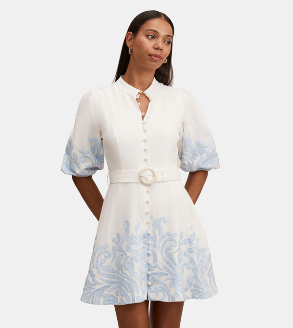 EVA Embroidered Mini Dress