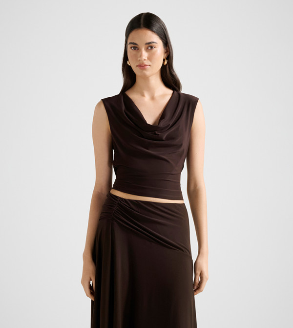 ADA Cowl Neck Sleeveless Top