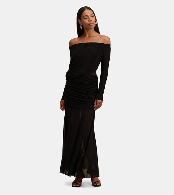 BELINDA Off Shoulder Draped Maxi Dress