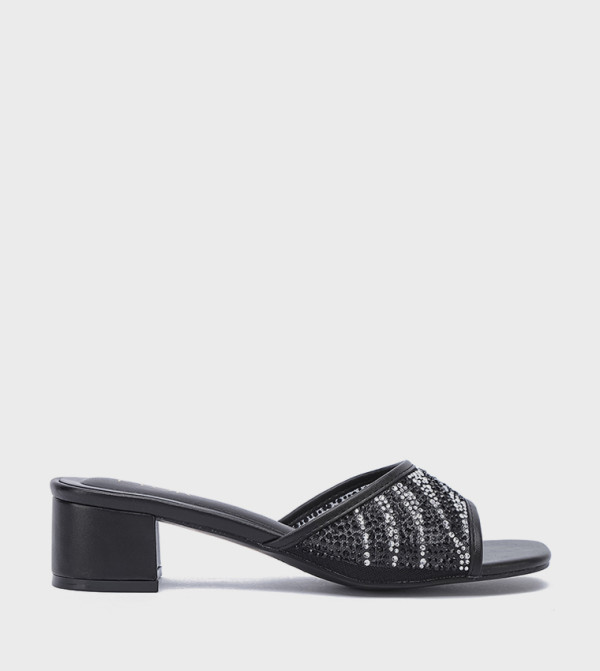 Embellished Block Heel Sandals
