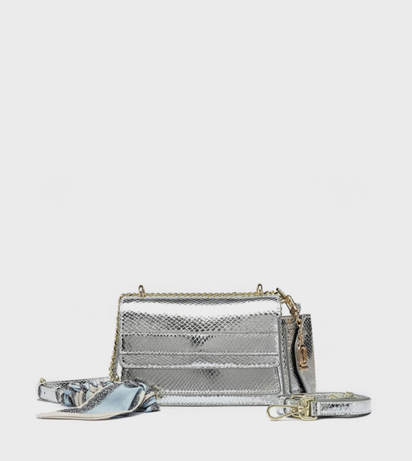 Textured Convertible Crossbody Bag with Pouch