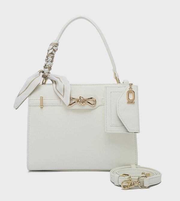 Metal Accent Satchel Bag