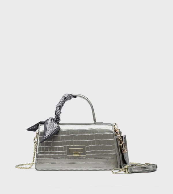 Textured Top Handle Bag with Pouch