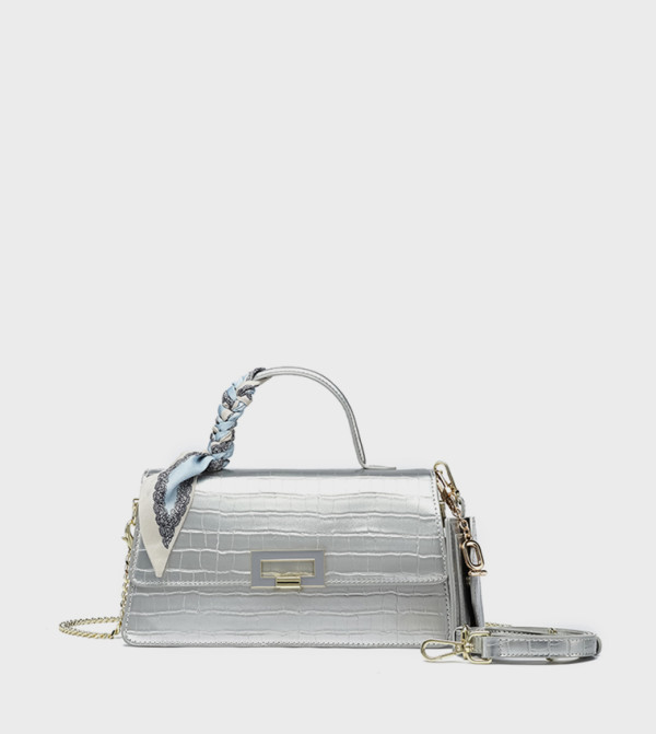 Textured Top Handle Bag with Pouch