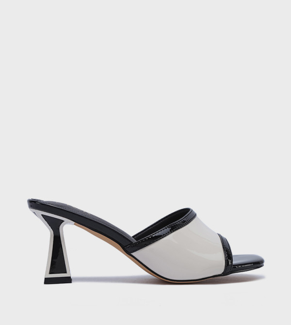 Color Block Open Toe Heel Sandals