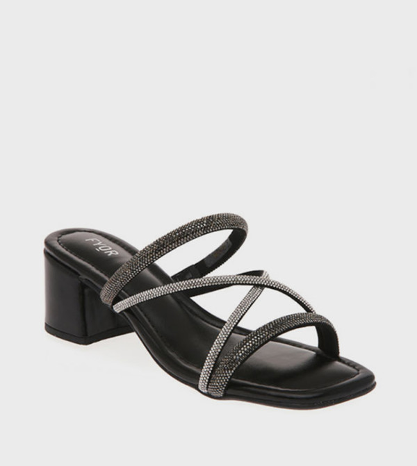 Embellished Open Toe Heel Sandals