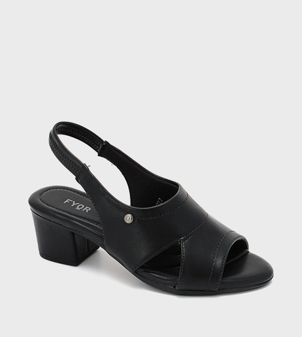 Textured Slingback Heel Sandals