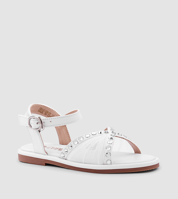 Embellished Ankle Strap Comfort Sandals