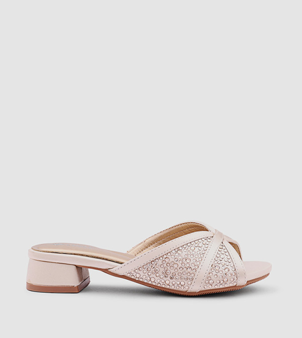 Embellished Peep Toe Heeled Sandals