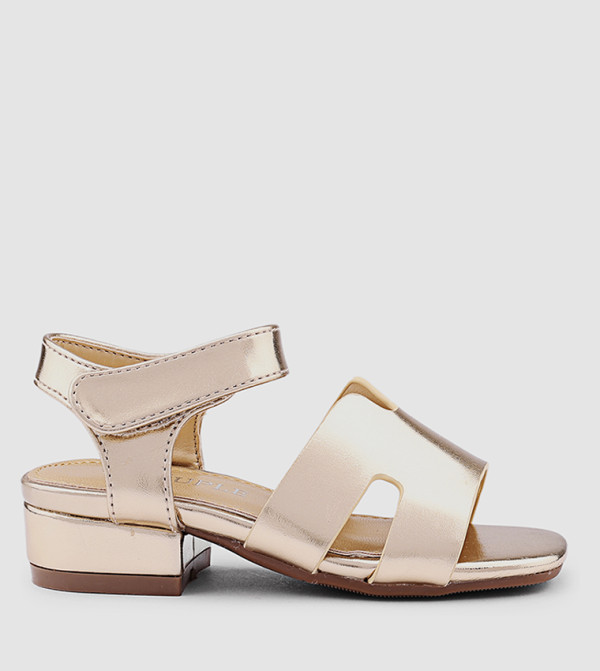 Cut-Out Detail Ankle Loop Heeled Sandals