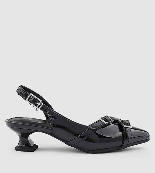 Solid Pointed Toe Slingback Pumps