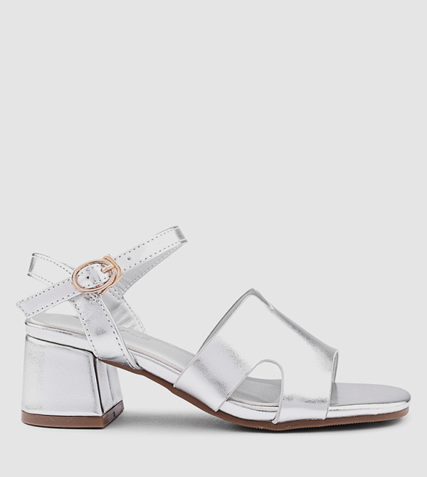 Cut-Out Detail Ankle Loop Heeled Sandals
