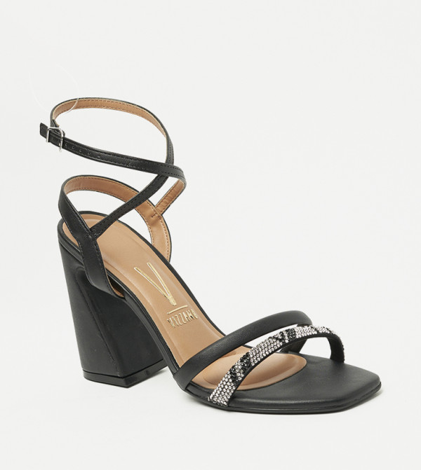 JAYCEE Embellished Block Heel Sandals