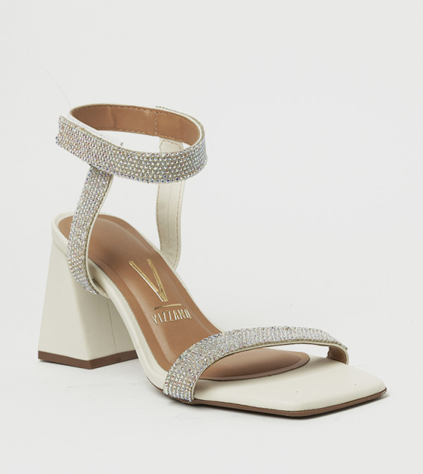 BRITTANY Embellished Block Heel Sandals