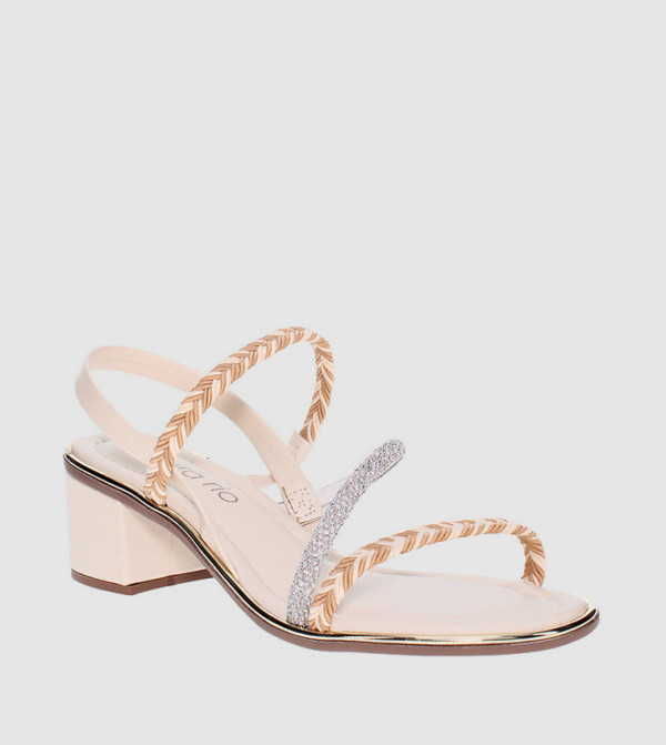 MARCELLUS Embellished Block Heel Sandals
