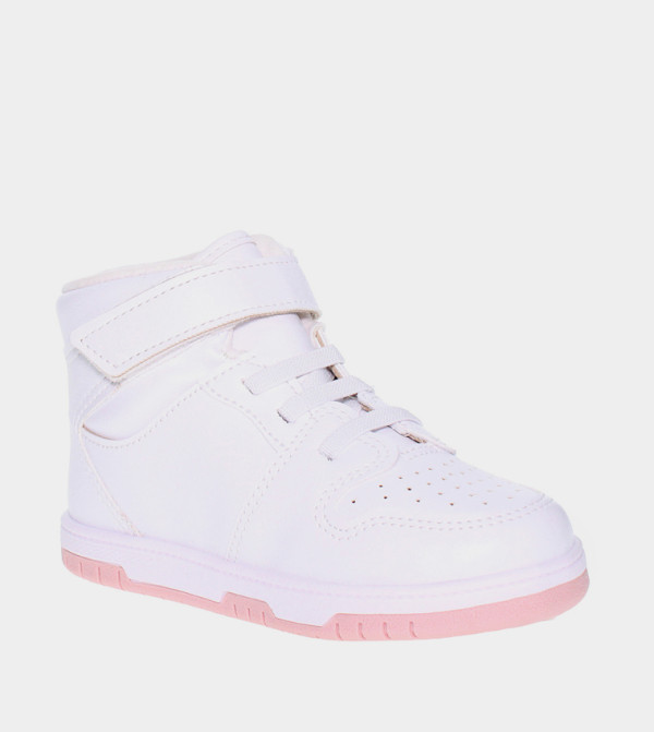 MIKA Solid Velcro Closure High Top Sneakers